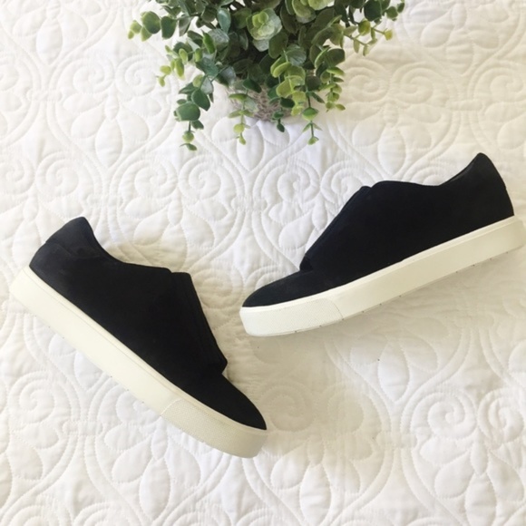 Vince | Cantara Black Suede Slip On Sneaker Size 5 - Picture 2 of 9